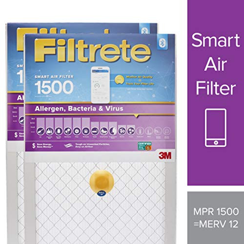 Filtrete 14x25x1 Smart Air Filter, MPR 1500, Allergen, Bacteria & Virus AC Furnace Air Filter, 2-Pack - S-UR04-2PK-6E