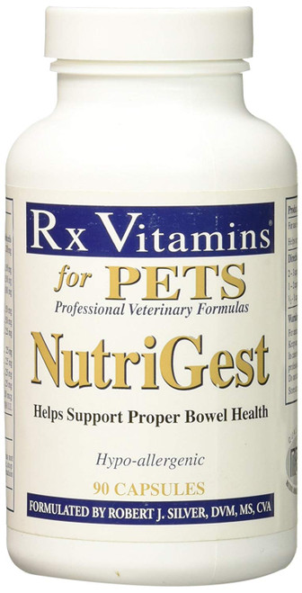 Rx Vitamins Nutrigest 90 Capsules for Dogs and Cats, One Size Rx Vitamins Nutrigest 90 Capsules for Dogs and Cats, One Size