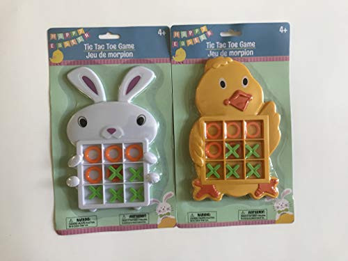 Easter 2 Piece Plastic Animal Tic Tac Toe Games (Bunny and Baby Chick)