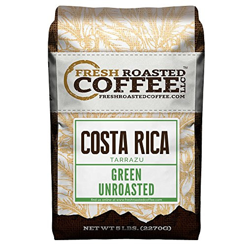 Fresh Roasted Coffee LLC, Green Unroasted Costa Rica Tarrazu Coffee Beans, 5 Pound Bag Fresh Roasted Coffee LLC, Green Unroasted Costa Rica Tarrazu Coffee Beans, 5 Pound Bag