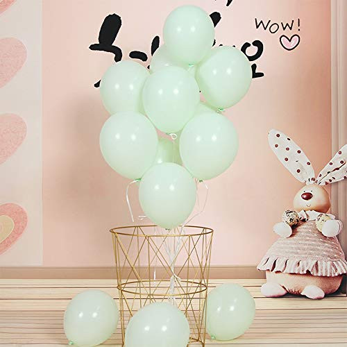 Pastel Balloons 100PCS 10 Inch Pastel Color Balloons, Assorted Macaron Candy Colored Latex Party Balloons for Wedding Birthday Baby Shower Party Decor Supplies Arch Balloon Tower Balloon Garland (GREEN)