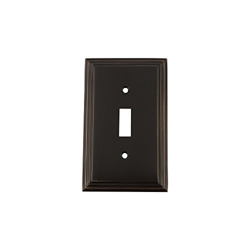 Nostalgic Warehouse 719662 Deco Switch Plate with Single Toggle, Timeless Bronze