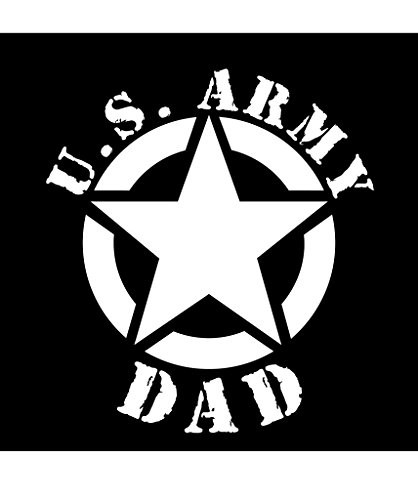 Army Dad Star Vinyl Decal Sticker | Cars Trucks Vans Walls Laptops Cups | White | 5.5 X 5 Inch | KCD1726