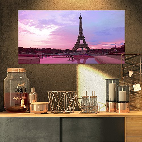 Design Art PT9266-32-16 Eiffel Tower Tone-Landscape Photo Canvas Print-32x16, 32x16, Purple Design Art PT9266-32-16 Eiffel Tower Tone-Landscape Photo Canvas Print-32x16, 32x16, Purple