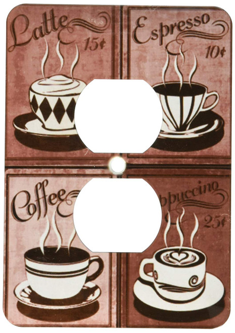 3dRose lsp_163698_6 Image of Coffee Collage of Four Cups in Browns Light Switch Cover