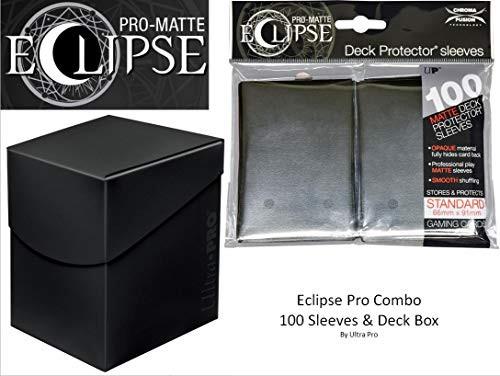 Jet Black Deck Protector & Deck Box Combo (100 Count) for MTG Pro-Matte Eclipse by Ultra Pro
