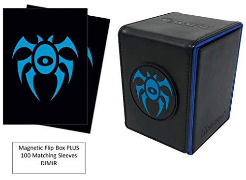 Guilds of Ravnica Dimir Deck Protector & Magnetic Alcove Deck Box Combo (100 Count) for MTG