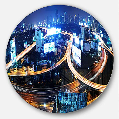 Designart Wall Art Metal Artwork - Disc of 23 inch 23'' H x 23'' W x 1'' D 1P Yellow Designart Wall Art Metal Artwork - Disc of 23 inch 23'' H x 23'' W x 1'' D 1P Yellow