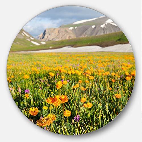 Designart MT12626-C23 Metal Wall Art - Disc of 23 inch, 23'' H x 23'' W x 1'' D 1P, Yellow