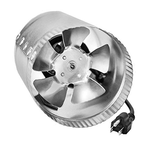 JPOWER 4 Inch 100 CFM Booster Fan Inline Duct Vent Blower for HVAC Exhaust and Intake 5.5' Grounded Power Cord