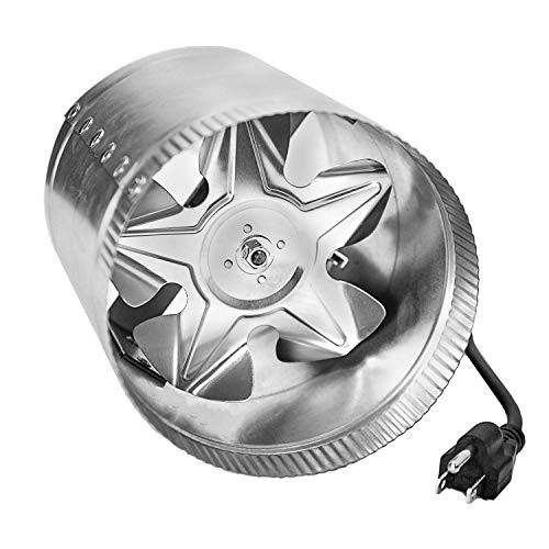 JPOWER 6 Inch 240 CFM Booster Fan Inline Duct Vent Blower for HVAC Exhaust and Intake 5.5' Grounded Power Cord