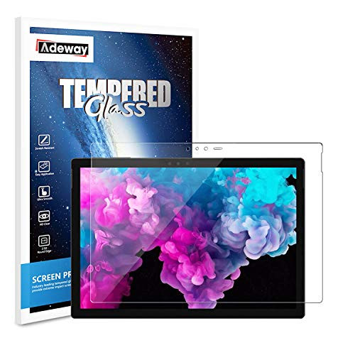 Adeway Screen Protector for Microsoft Surface Pro 6 / Surface Pro 5 / Surface Pro 4 - Compatible with Surface Pen, [Tempered Glass], [Precise Cutouts], [Scratch Resistant], [Lifetime Replacement]