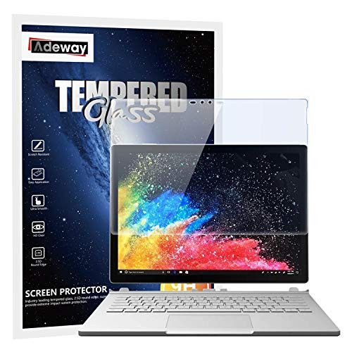 Adeway Microsoft Surface Book 2 Screen Protector 13.5 inch, Anti Fingerprint, High Sensivity,Tempered Glass Screen Protector for Surface Book 1/2 (2017/2018 Version)