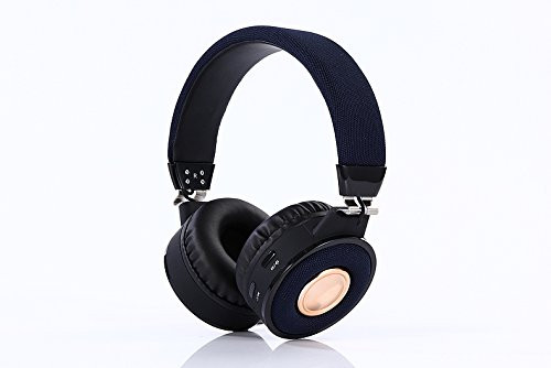 Bluetooth Headphones, Fordable Noise Cancelling Headphones Over Ear with Mic (Blue)