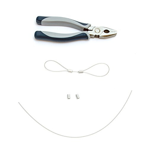 TetherTies Cable Tethers White 5 Pack | DIY (self Install) Kit | Customizable Cable Tethers | Tether Computers Adapters & Dongles | Easy Installation | Free Crimping Tool | 12 inch Cable