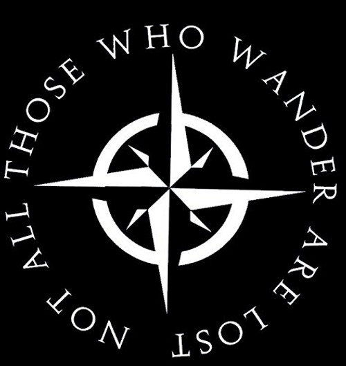 Not All Who Wander Are Lost Wanderlust White Decal Vinyl Sticker|Cars Trucks Vans Walls Laptop| White |5.5 x 5.5 in|LLI631