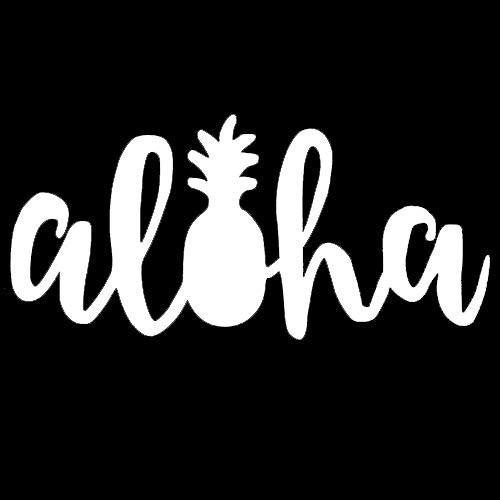 Makarios LLC Aloha Pineapple Cars Trucks Vans Walls Laptop MKR| White |5.5 x 2.5|MKR817
