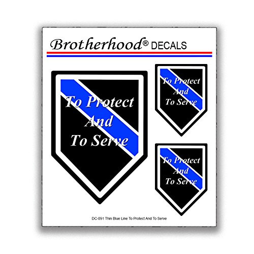 Brotherhood 6 Decals Thin Blue Line to Protect and to Serve Decals Police Sheriff Vinyl Decals Brotherhood 6 Decals Thin Blue Line to Protect and to Serve Decals Police Sheriff Vinyl Decals
