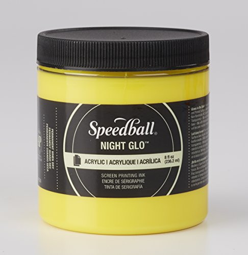Speedball Art Products 046221 237ml Acrylic Screen Printing Ink, 8 Fl. oz, Night Glo Yellow