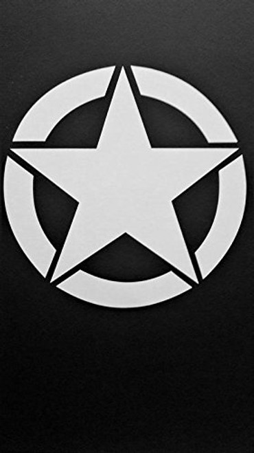 Chase Grace Studio Jeep Star Army Star Military Vinyl Decal Sticker|White|Cars Trucks Jeeps Vans SUV Laptops Wall Art|5.5" X 5.5"|CGS705