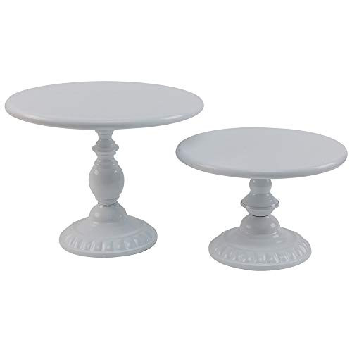 White Cake Stand,Round Metal Antique Cupcake Holder,Dessert Cupcake Stand/Display/Plate for Wedding Birthday&Party - Cake Stands - Cake Plate (White)