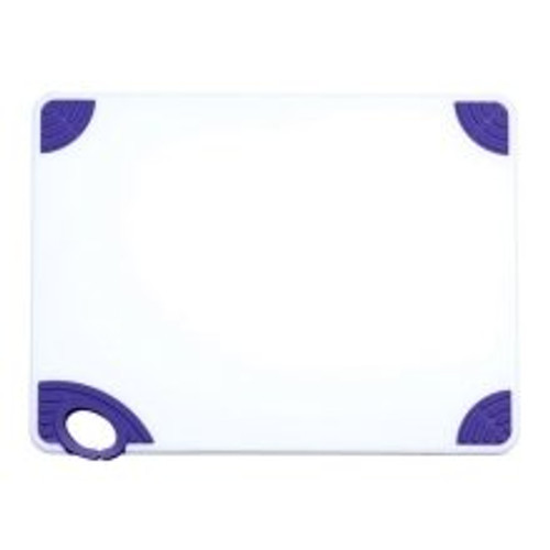 Winco CBN-1824PP, 18x24x0.5-Inch Rectangular Cutting Board with Purple Rubber Grip Hook, Plastic Chopping Board (Purple)