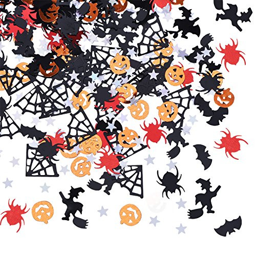 BBTO Confetti Halloween Night Party Table Scatter Decoration Pumpkins Spiders Bats Witches Spider Webs Five-Pointed Star