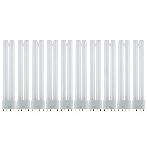 Sunlite FT18DL/830/10PK FT 18W 9 Inch Twin Tube Fluorescent Ceiling Light Fixtures, 4-Pin (2G11) Base, 3000K Warm White, 10 Pack, 3000K-Warm