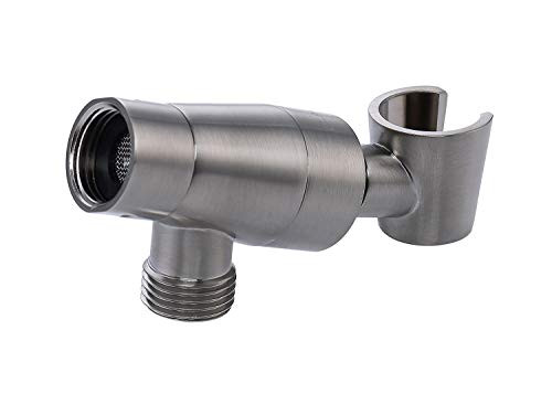 100% Metal Shower Arm Mount, Adjustable Handheld Shower Head Bracket Holder, Shower arm Adapter, Universal Mount,Brushed Nickel Finish