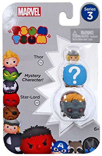 Marvel Tsum Tsum Series 3 Star-Lord, Thor & Mystery Figure Minifigure 3-Pack