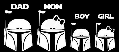 Fett Family White Decal Vinyl Sticker|Cars Trucks Vans Walls Laptop| White |7.5 x 3 in|LLI591