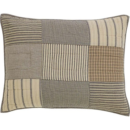VHC Brands Farmhouse Bedding - Sawyer Mill Grey Sham Standard Charcoal