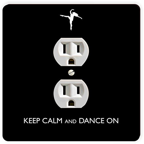 Rikki Knight Keep Calm and Dance On-Black Color Single Outlet Plate