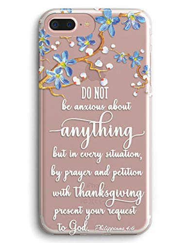 Bible Verse Quotes iPhone 6 Case,iPhone 6S Case,Floral Flower Clear Soft Anti-Scratch Slim Fit Shock Absorption Protective Case Cover for iPhone 6/6S