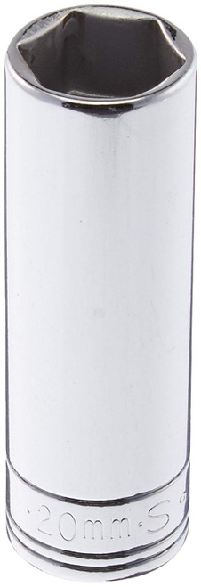 SK Hand Tool 40020 6 Point 20mm Drive Deep Socket, 1/2-Inch, Chrome