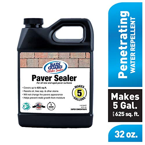 Rain Guard Water Sealers SP-5003 Paver Sealer Concentrate Covers up to 1000 Sq. Ft. 1 Quart Makes 5 gallons Rain Guard Water Sealers SP-5003 Paver Sealer Concentrate Covers up to 1000 Sq. Ft. 1 Quart Makes 5 gallons