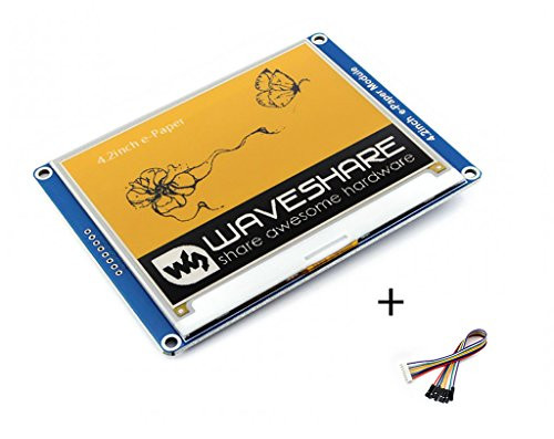 Tri-color 4.2inch E-Ink Display Module Resolution 400x300 3.3v Three-color Yellow/Black/White E-paper Electronic Screen Panel SPI Interface for Raspberry Pi/Arduino/Nucleo