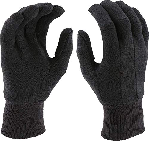 West Chester 65090 Polyester Cotton Medium Weight Band Jersey Glove, Large, Brown (1 Pair)
