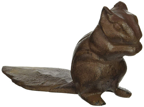 Abbott Collection Jardin Cast Iron Chipmunk Door Wedge / Stopper, Brown