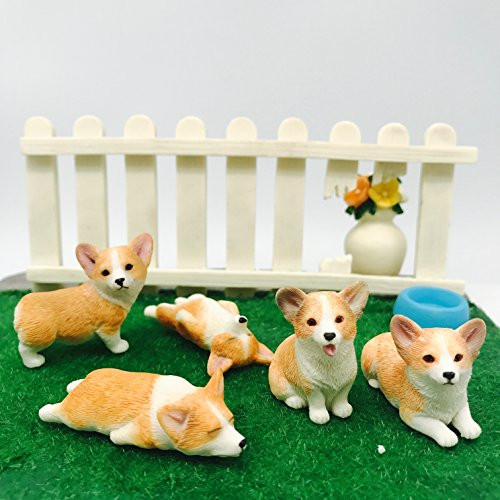 AUSPA 5-Pack Pembroke Welsh Corgi Sculpture Figurine Toy, Hand-Made and Painted Pet Portrait Dog Statue Ornament Memorial Decoration, Corgi Collectibles, Pembroke Welsh Corgi Art (Corgi 5-Pack) AUSPA 5-Pack Pembroke Welsh Corgi Sculpture Figurine Toy, Hand-Made and Painted Pet Portrait Dog Statue Ornament Memorial Decoration, Corgi Collectibles, Pembroke Welsh Corgi Art (Corgi 5-Pack)