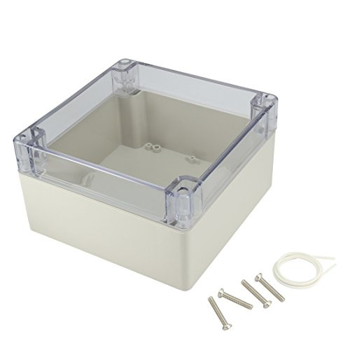 Awclub ABS Plastic Junction Box, Dustproof Waterproof IP65 Electrical Box - Universal Project Enclosure Grey, with PC Transparent/Clear Cover 6.3"x6.3"x3.54"(160mm x 160mm x 90mm)