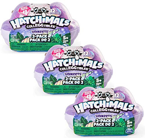 SpinMaster Hatchimals CollEGGtibles 2-Pack Unikeets Egg Carton, Bundle of 3 Cartons, Ages 5 and Up (Styles and Colors May Vary)