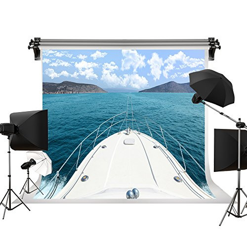 Kate 7x5ft/2.2m(W) x1.5m(H) Beach Backgrounds Summer Backdrop Sea Backdrop Sailboat Backdrops Cruise Ship Backdrop