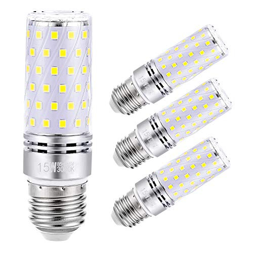 Sagel E26 LED Corn Bulbs 15W, 120W Incandescent Bulbs Equivalent, 3000K Warm White Candelabra Bulbs, Non-Dimmable, 1500Lm, Edison Screw Corn Light Bulbs, 4-Pack 