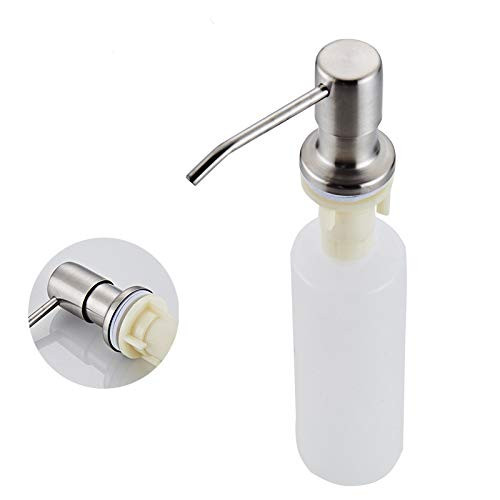 Soap Dispenser, Stainless Steel Pump Head Kitchen Sink Soap Dispenser, 10.14 OZ Capacity