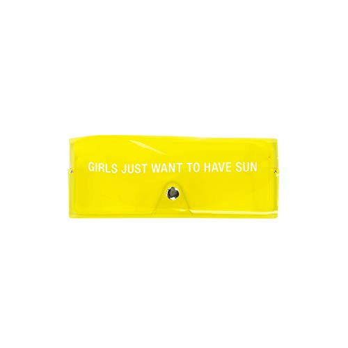 About Face Designs Girls Just Want to Have Sun Sunglass Case Yellow