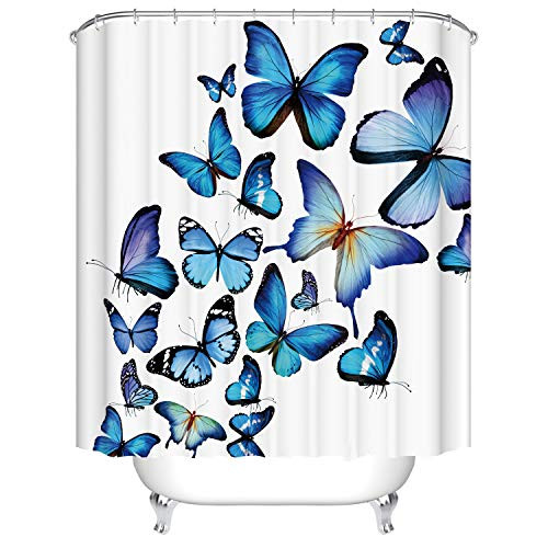 Fangkun Shower Curtain Purple Butterfly Design Bath Curtains - Waterproof Polyester Bathroom Curtains Decor Set - 12pcs Shower Hooks - 72 x 72 inches Fangkun Shower Curtain Purple Butterfly Design Bath Curtains - Waterproof Polyester Bathroom Curtains Decor Set - 12pcs Shower Hooks - 72 x 72 inches