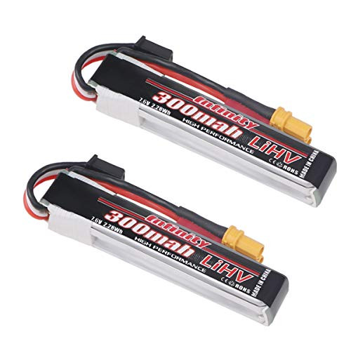 2pcs Infinity 300mAh 2S HV Lipo Battery 7.6V XT30 Plug LiHv Battery for Micro FPV Racing Drone Brushless Quadcopter