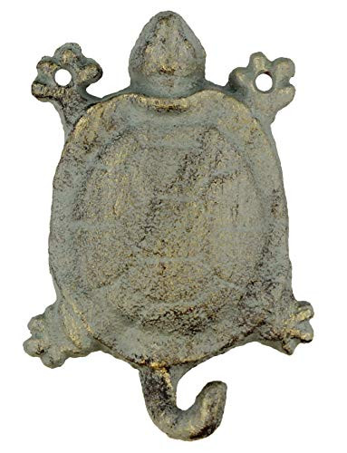 Deleon Collection Decorative Cast Iron Turtle Wall Hook - Rustic Bronze Verdigris Finish