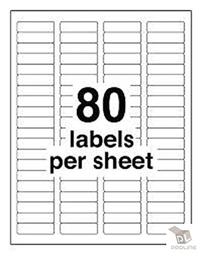 BESTeck White Laser Inkjet 1.75"x0.5" Return Address Mailing FBA Labels 80-UP 80 Labels Per Sheet (200 Sheets)